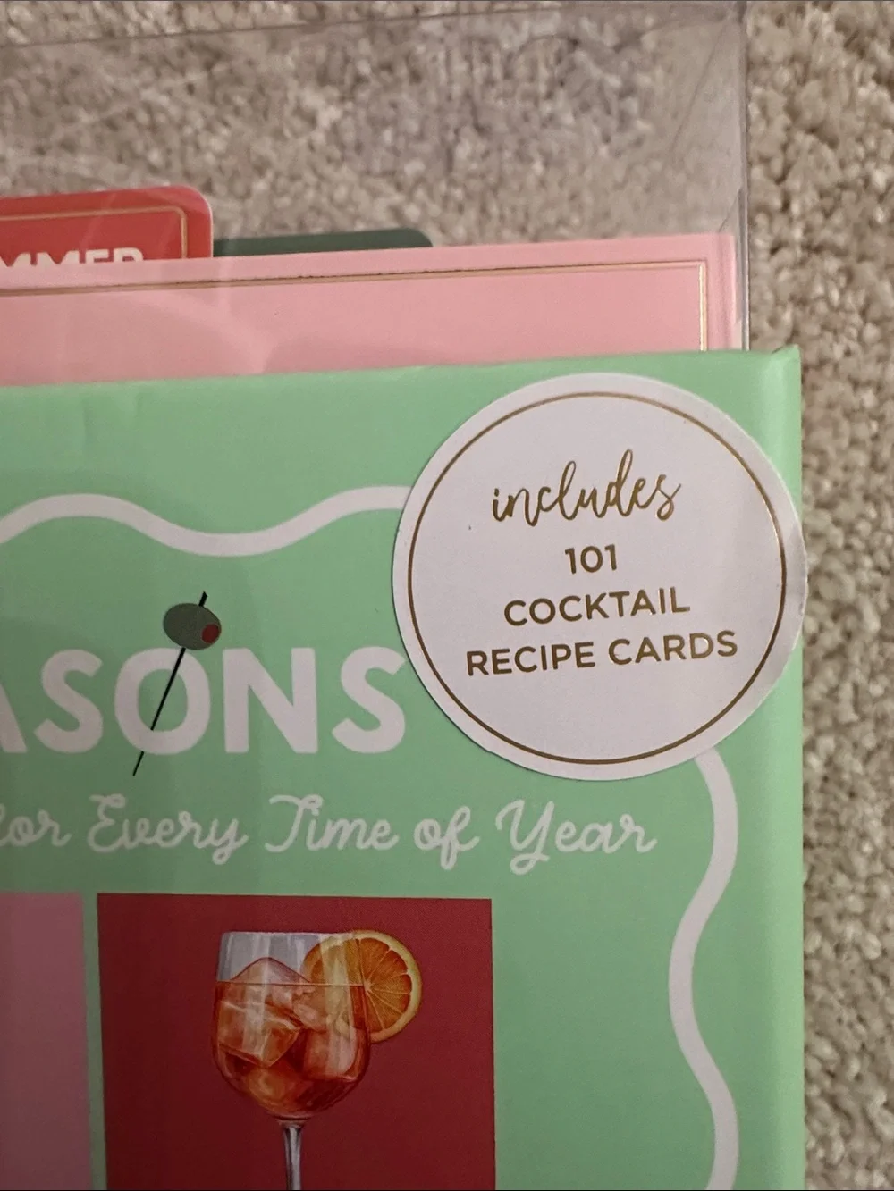 101 Cocktail Recipe Cards - Pastel Green & Pink